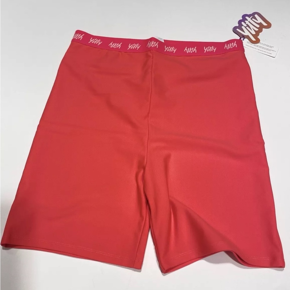 NEW Yitty Fabletics Smoothing High Waist Biker Short Neon P*ssy Pink Size 2X